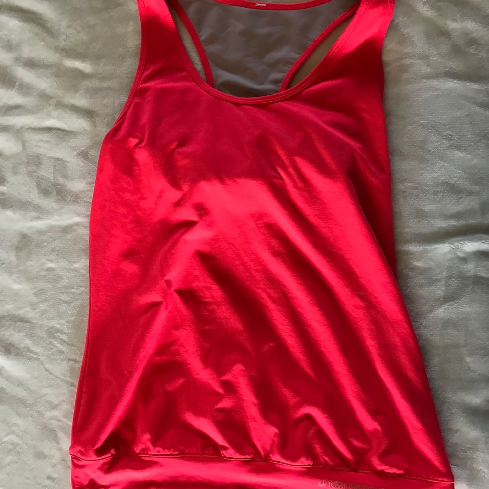 Under Armour banded racerback SZ M orange/pink